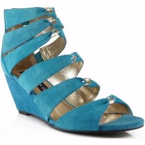 blue steve madden wedges